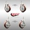 Service Caster 5 Inch 316SS Maroon Polyurethane Swivel 1/2 Inch Threaded Stem Caster Brakes, 2PK SS316TS20S514-PPUB-MRN-121315-2-TLB2 - alternate 5